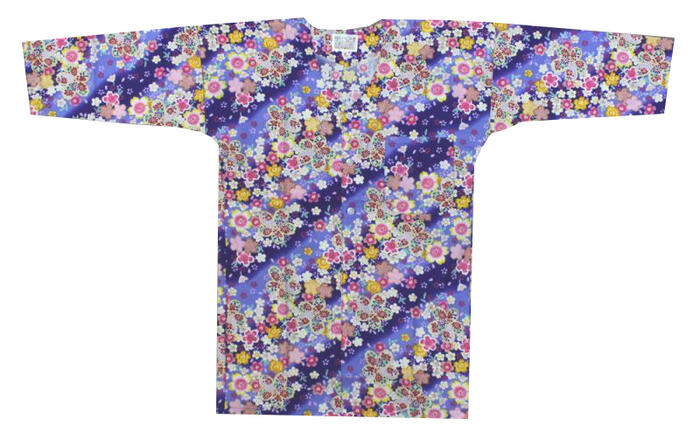 鯉口シャツ 超お薦めの青紺地に桜流水吹雪 メール対応しております。鯉口シャツ 花柄 祭り 和柄 制服 飲食店 和食店 居酒屋 ユニフォーム 男性 メンズ 女性 ...