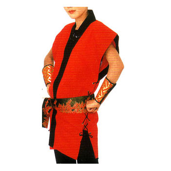 太鼓にも最適な法被：袖なし大人半纏　和太鼓向けの袖の無いハッピです