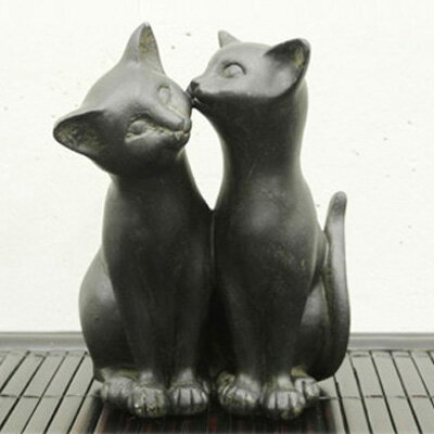 猫 雑貨 猫グッズ アジアン(なかよし猫の置物)ねこ グッズ ネコ 置物 オブジェ 猫の置物 アニマル アニマル雑貨(アジアン 雑貨 アジア雑貨 アジアン雑貨 和雑貨 バリ雑貨 ベトナム雑貨)おしゃれ かわいい(可愛い お洒落 カワイイ オシャレ)プレゼント ギフトに最適です。