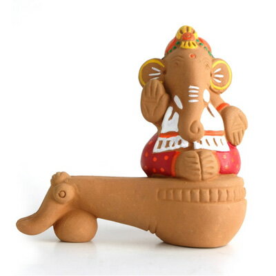 (クレイ製 ガネーシャ 置物)インドの神様 ガネーシャ 置物 夢をかなえるゾウ 象の神様 ゾウの神様 ...