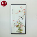(野鳥と花 壁画)ベトナム雑貨 壁掛け アート アジアン 雑貨 アジアン グッズ(蓮と水鳥) 風水 蓮 ロータス おしゃれ アジアン 中国 雑貨 絵画 インテリ...