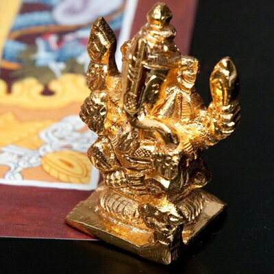 (ブラス製 ゴールド ミニガネーシャ 置物)インドの神様 ガネーシャ 置物 夢をかなえるゾウ 象の神 ...