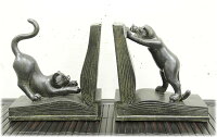 【勉強中の猫のブックエンド(2体セット) 】癒しの猫グッズ 本立てブックエンド ネコブックスタンド ねこおしゃれ アンティーク風 デザイン インテリア 猫雑貨 猫置物 CDスタンド ディスプレイ(おしゃれ オブジェ アジア雑貨 リゾート 誕生日プレゼント ギフト)