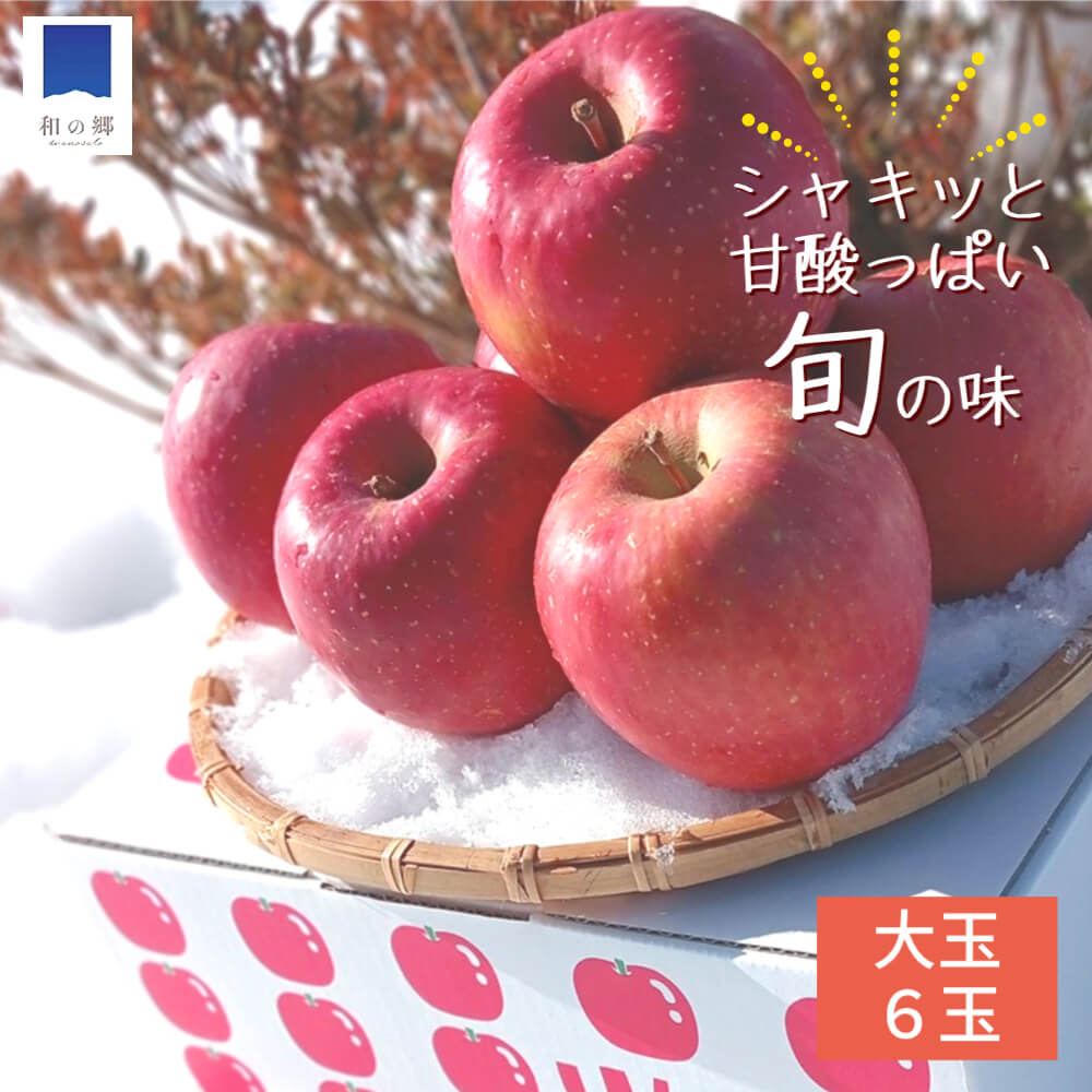 20日ポイント5倍&クーポン★＼季節・数量限定／青森 りんご サンふじ ご家庭用 大玉 6玉 採れたて 送料無料 甘酸っぱい 歯ごたえ抜群 旬 新鮮 青森県産 リンゴ 産地直送 甘い 美味しいのサムネイル