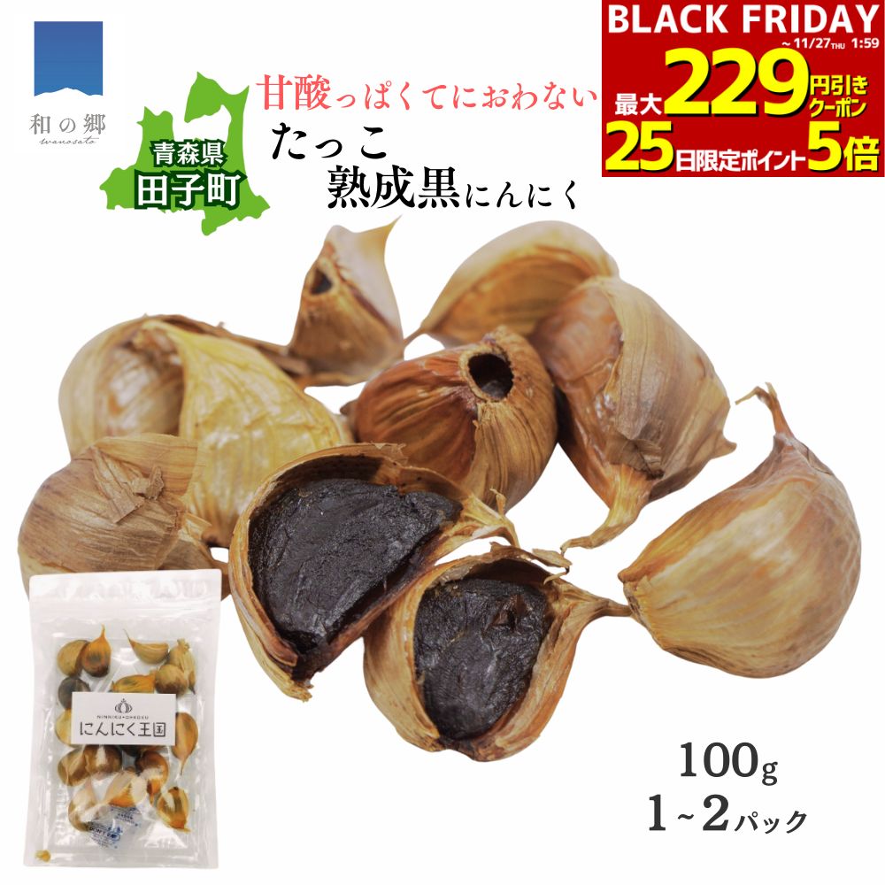 BLACK FRIDAY★最大229円引きクーポン27日1:59まで！黒にんにく 青森 田子 100g 1～2パック 1000円ポッ..