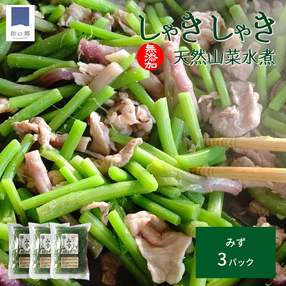 山菜 みず 水煮 100g 3パック 1000円ポ