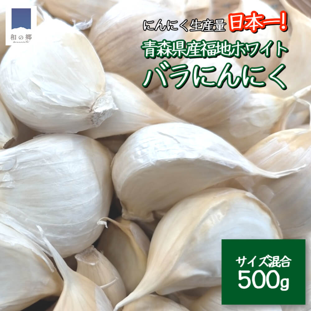 お買い物マラソン限定クーポン★青森 にんにく 訳あり バラ 500g 小～中サイズ混合 クロネコゆうパケット 送料無料 福地ホワイト 産地直..