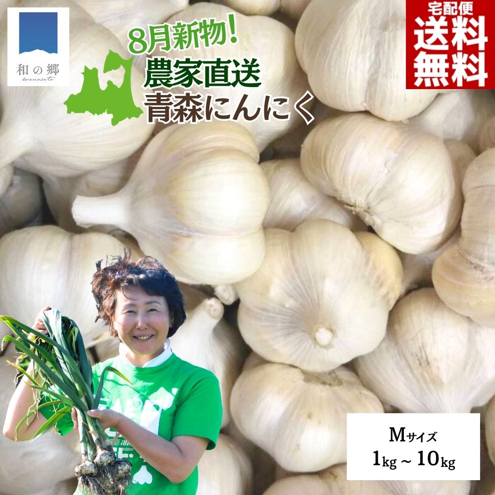 Rakuten - にんにく 青森 新物【8月よりご予約順に出荷】1kg〜10kg Mサイズ 黒にんにく作りに 青森県産 国産 農家直送 産地直送 お取り寄せ 送料無料