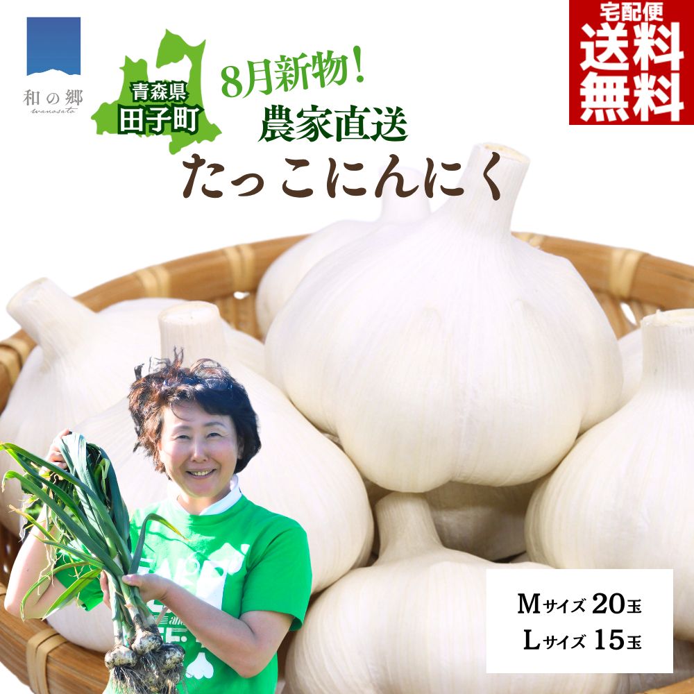 Rakuten - たっこにんにく 新物にんにく【8月よりご予約順に出荷】M20玉 L15玉 青森県田子町産 国産 農家直送 ギフト 贈答 お取り寄せ 産地直送 送料無料
