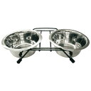 【クーポン有】 マルカン 犬用ステンレス ツイン食器犬猫用S ペット用 動物用 他お試しフードサンプル有 A60-5