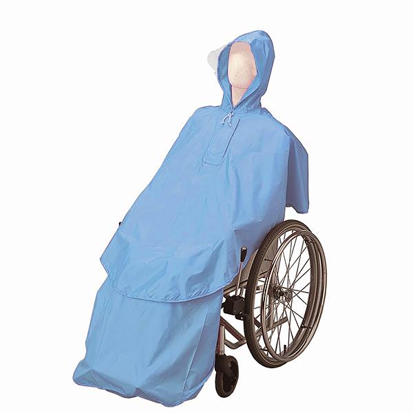 ケアーレイン セパレートタイプ ブルー 雨,梅雨,車いす用レインコート,座ったまま装着