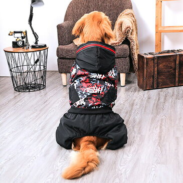 犬 服 大型犬服 冬物 防寒 あったか つなぎ ロンパース カバーオール 高品質 シャカロン 送料無料