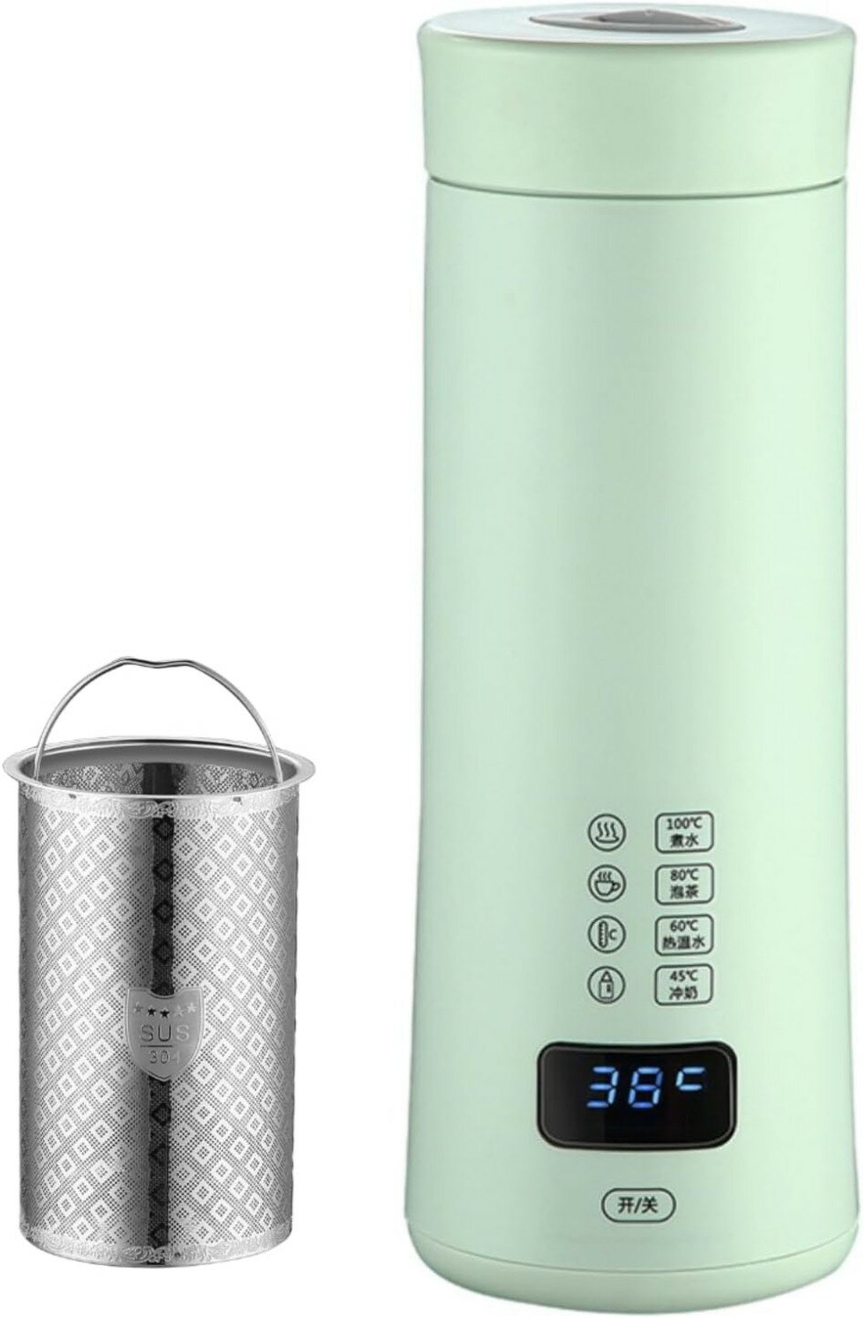電気湯沸かし器 お茶湯沸かし器 電気ケトル 電気ポット ポータブル トラベル 6分急速沸騰 小型 400ML 旅行用 8時間保温 小型携帯電気ケトル トラベルケトル 水筒 空焚き防止 漏れない 電気温水カップ ステンレス 沸騰乾燥防止 旅行用電気ケトル お茶 ミルク用（USB式）