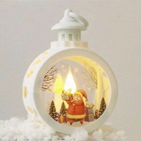 クリスマス ランタン ライト ホワイト サンタor雪だるま 装飾 イルミネーション オ...