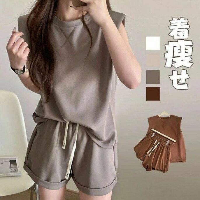 レディース カジュアル 運動 フレンチスリーブ カジュアルセットアップ Tシャツ パンツ 涼感 短パン ルームウェア 楽ちん