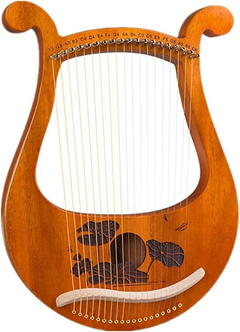 高品質の木材：絶妙な彫刻が付いている19弦マホガニー箱のリア楽器。カラーマッチングデザイン、さまざまな色が人々に明るい感じを与えます。硬度と密度の高い木材は、その色調を維持するのに十分です。 チューニングキー付属: まずリラをチューニングする必要があります。このリラハープキットにはチューニングキーが付属しています。このキーを使用して時計回りまたは反時計回りに回し、弦の張力を調整できます。 19スチールストリング: 19金属弦 耐久性のあるスチール弦が装備されています。ベルが鳴って部屋を埋めることができます。文字列が短いほど、あなたが得るピッチが高くなります。文字列張力についても同じことが言えます。 絶妙な贈り物: ハープは演奏しやすく、子供、大人、初心者、恋人、友人、プロ、バンドに最適なギフトです。また、家庭、オフィス、スタジオなどの装飾にも最適です。こでもライアーを持って音楽をご堪能いただけます。