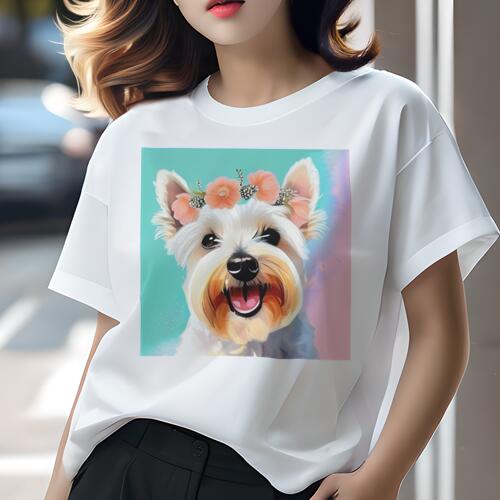 ウェストハイランドホワイトテリア Tシャツ 犬愛 ユニークデザインレディース 犬フ...