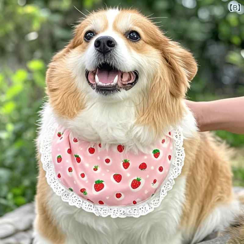 犬猫兼用 よだれかけ バンダナ スタイ モヘア 三角巾 かわいい 小型犬 中型犬 大型...