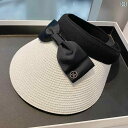 サンバイザー ゴルフ レディース アウトドア レジャー 日除け 帽子 空 女性 夏 日焼け防止 フェイス バイザー 韓国 リボン 麦わら 屋外 旅行