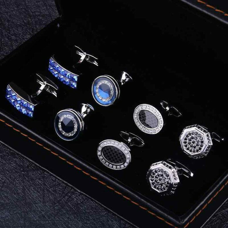 カフス ボタン メンズ カフリンクス 紳士 ビジネス フォーマル おしゃれ セット 4ペア 誕生日 フレンチ シャツ カフ スタッド 父の日 プレゼント アクセサリー ファッション