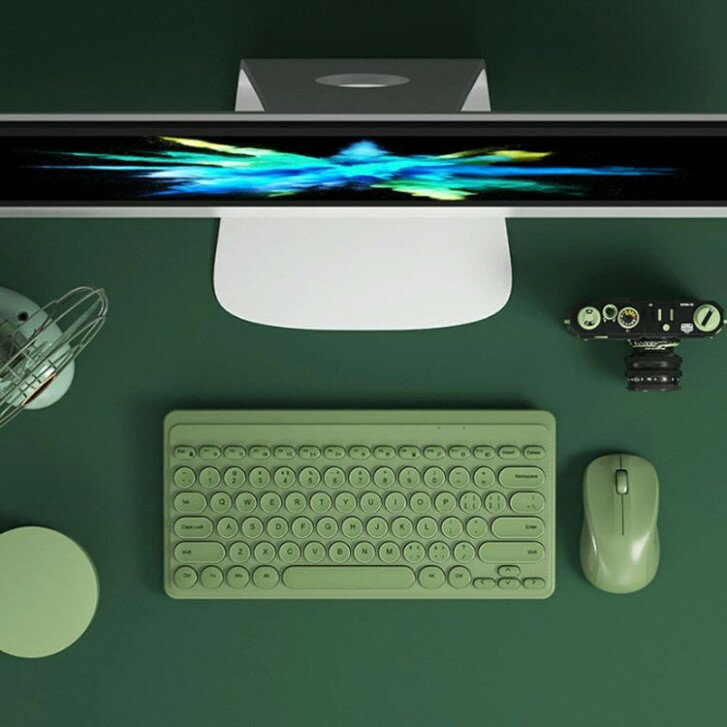 キーボード 無線マウス セット ワイヤレス かわいい おしゃれ 薄型 静音キーボード サイレント コンピュータ ラップトップ ミニ 小型 携帯型 PC iOS/Android/Windows/Mac対応 在宅 学校 学生 オフィス 勤務 レディース 女性用