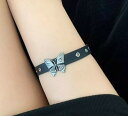 ガーターリング レッグベルト レッグリング 太もも アクセサリー y2k サブカル ゴスロリ パンク ロック 蝶 スタッズ レザー ブラック