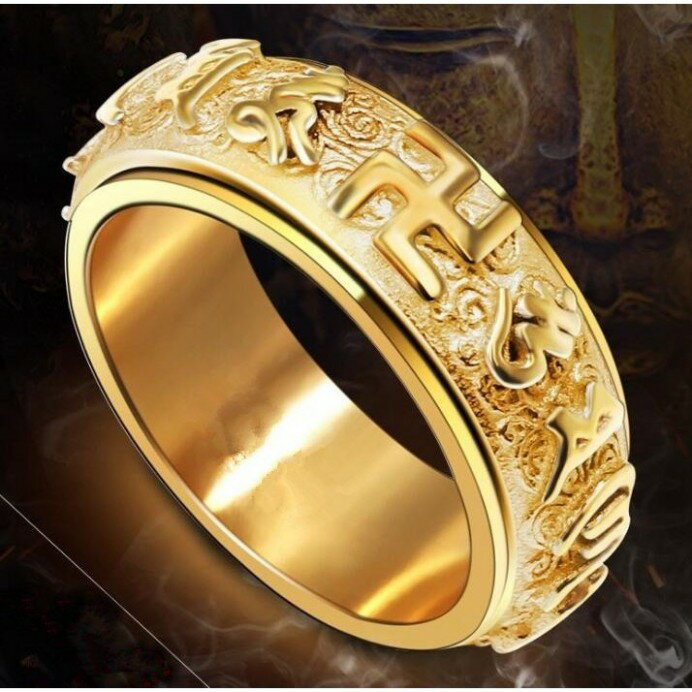 ◆指輪 メンズ 卍 24k リング 贅沢高品質絶品 開運金運(4)