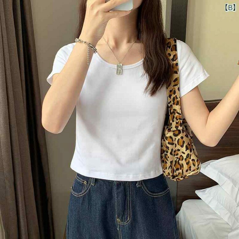 レディース トップス Tシャツ 半袖 カジュアル シンプル おしゃれ 普段着 マルチシーン 大人 女性 ファッション 韓国 夏 wansuteikusu-10008548 ワンステークス サンプル画像2