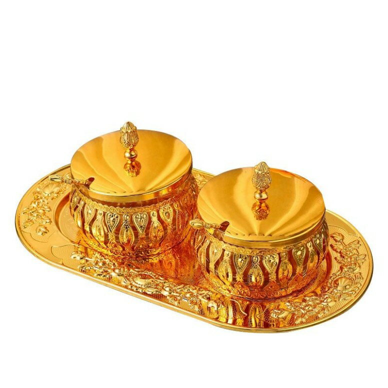 鉄製調味料入れ ソルトボウル トルコのシュガーポット 空の瓶 トルコの砂糖壺 キッチンの調味料入れ キッチン調味料入れ 調味料瓶 角砂糖の容器 ゴールデンシュガーボウル 調味料シェ