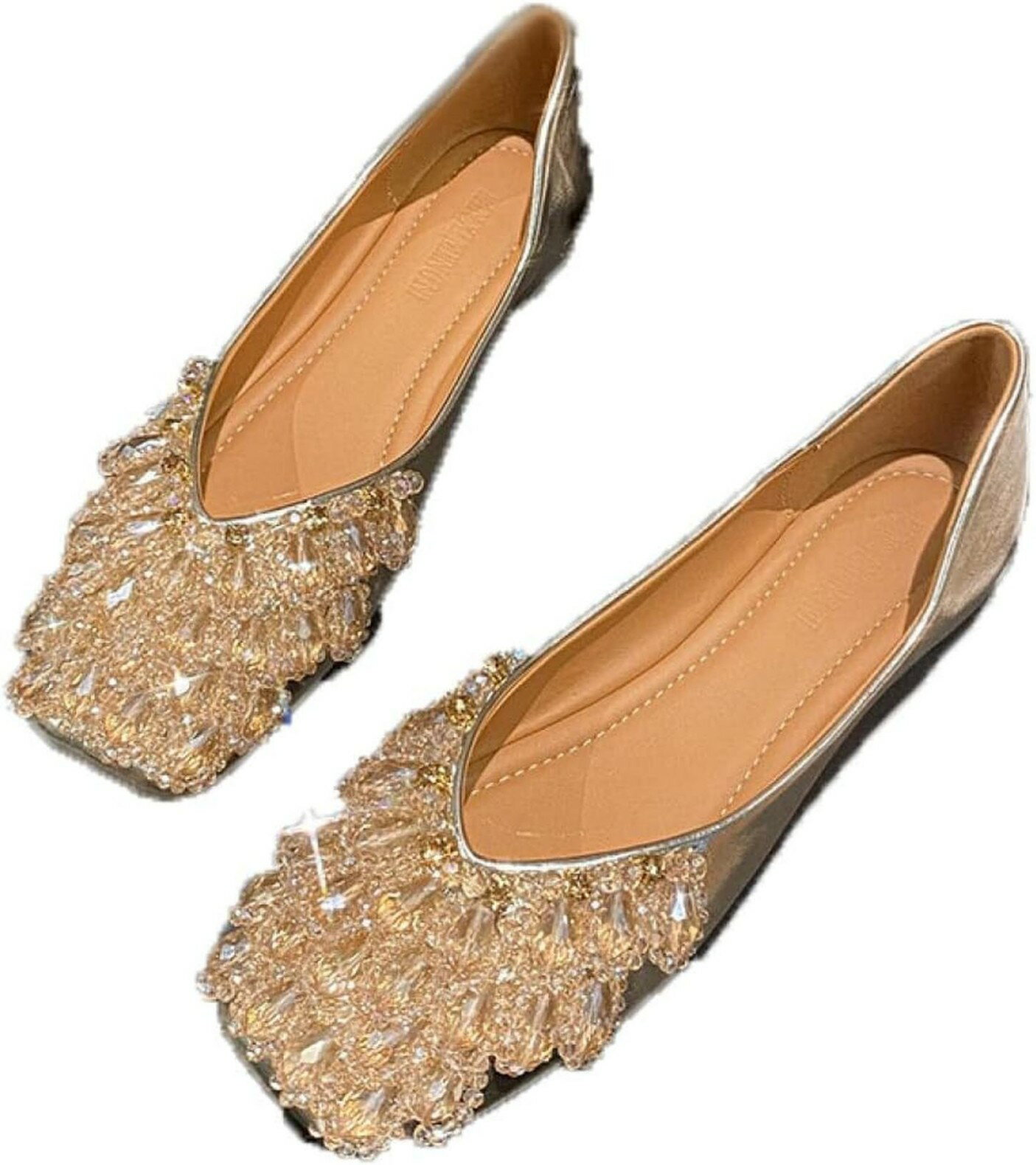 パンプス レディース フラットシューズ 走れるパンプス 痛くない スクエアトゥ キラキラ ウェディングシューズ フラットヒール ブライダルシューズ ラインストーン キャバ ウェディング バレエシューズ