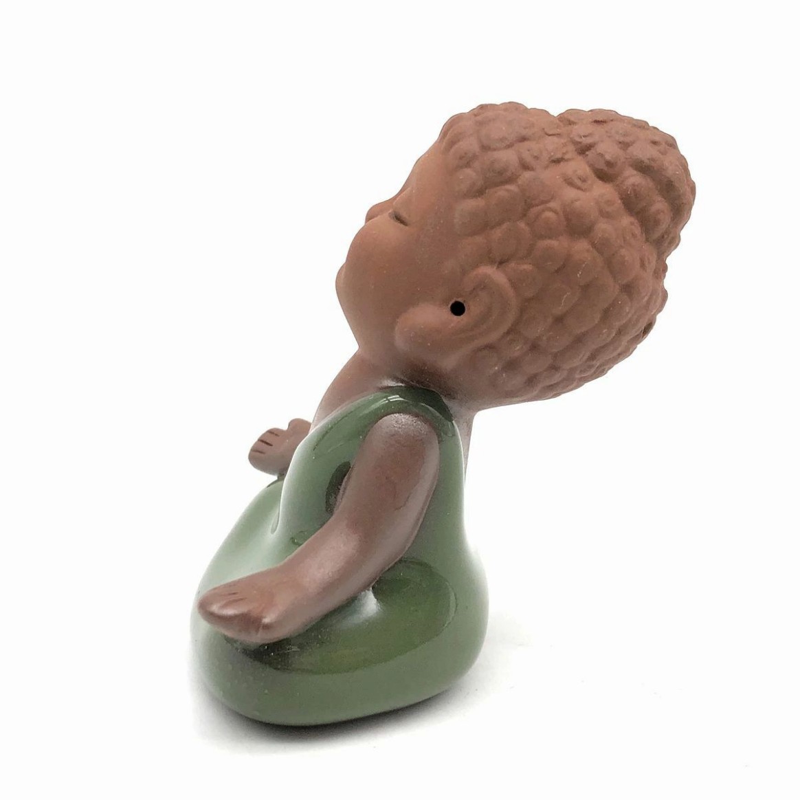 置物 茶玩 紫砂 瞑想するかわいい仏像 陶器製 (座禅) [3]
