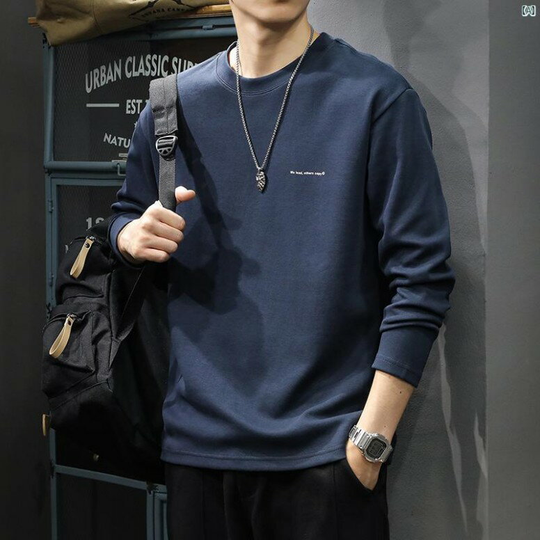 Rakuten - メンズ　ファッション　オシャレ　男性　大歳ストリート アメカジ 快適 メンズ 長袖 Tシャツ 秋 ヘビーウェイト ラウンドネック Tシャツたり 大きいサイズ トレーナー