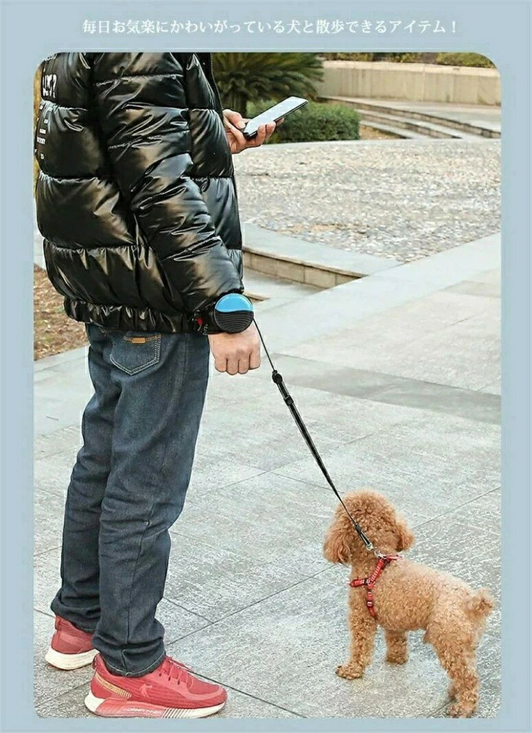 犬 リード 犬用リード 伸縮リード 巻き取り式ドッグリード 3M 犬 リード ハーネス ...