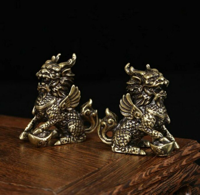 麒麟対セット 瞑想 統合 開運 麒麟 風水アイテム ヨガ インテリアエネルギーワーク イメージワーク ミ..