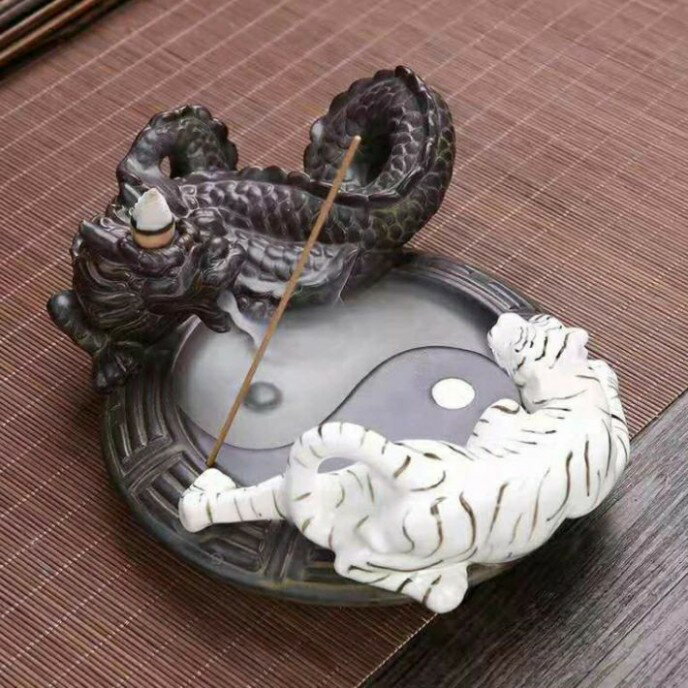 香炉 インテリア 倒流香 煙 が 下 に 流れる お 香 香炉 アンティーク 倒流香炉 陰陽 青龍白虎 龍騰虎..