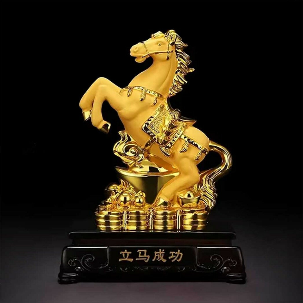 置物 馬 黄金 干支 風水アイテム 金運アップ 財運 金運 健康 仕事 家庭 華やか 商売繁盛 幸運 開運 富 スピリチュアル インテリア パワー 大盛況 超縁...