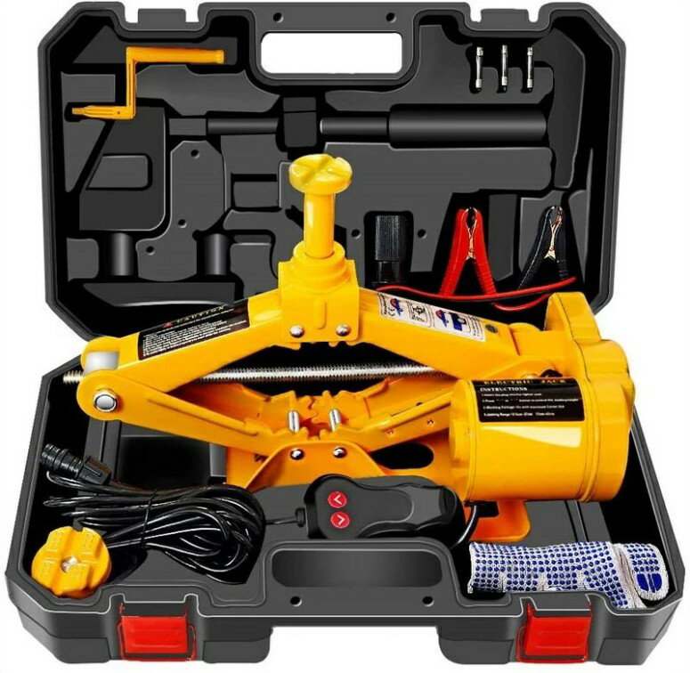 「動画あり」電動ジャッキ 3t 自動車タイヤ交換用ジャッキ 女性向け車用電動ジャッキ DC12V耐荷重 3ト..