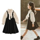 子供服 キッズ ワンピース 女の子 長袖 韓国 シャツ ワンピース 2セット入学式 子供服 女の子 子供 可愛い ワンピース 子どもワンピース フォーマル 子供...