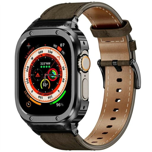 アップルウォッチ バンド ケース カバー ステンレス ケース カバー メンズ apple watch 9高級 一体型 バンド ラバー 高級ベルト apple watch 8 ケースバンド ベルト ステンレス 44mm 45mm 一体型 おしゃれ 腕時計 レザーストラップ