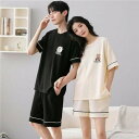 ペア パジャマ 半袖 夏 男女2着 セット メンズ ルームウェア パジャマ 春夏 レディース ペアパジャマ ギフト おしゃれ カップル ペア 結婚祝い プレゼン...
