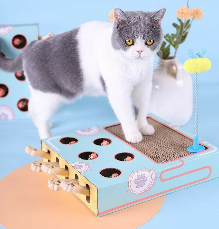猫 おもちゃ もぐらたたき 爪とぎ 運動不足解消 ストレス発散 おもしろい 猫のおもちゃ ペット 好奇心 猫用品 猫グッズ