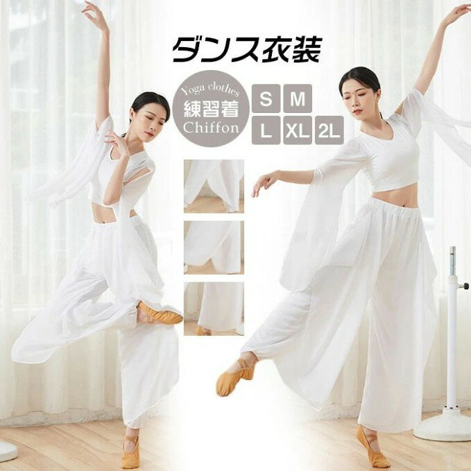 社交ダンス ダンスウェア 練習着 ダンス衣装 バレエ 2点セット Tシャツ サルエルパ...