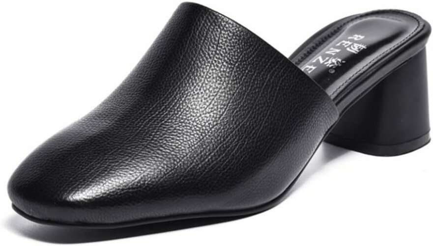 ミュール スクエアトゥ チャンキーヒール 太ヒールシューズ レディース パンプス 女性 ベーシック ミドルヒール パンプス 美脚 オシャレ ファッション 痛くない らくちん 脚長 安定感 クッション性