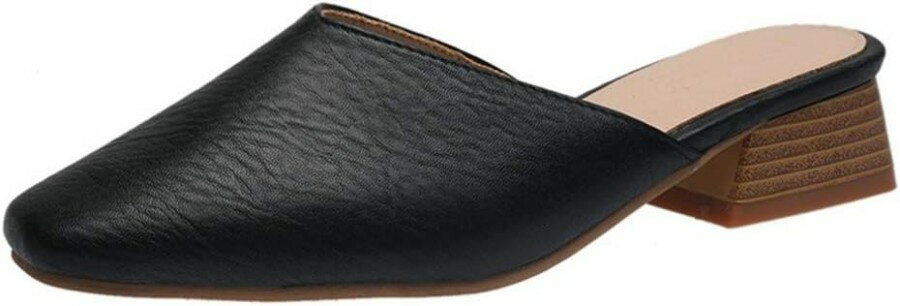 サンダル ミュール スクエアトゥ レディース スリッパ パンプス 太ヒール 太めヒールシューズ 革靴 カジュアル 通勤オフィス 痛くない おしゃれ 美脚 春夏 つま先あり 履きやすい プレゼント ギフ