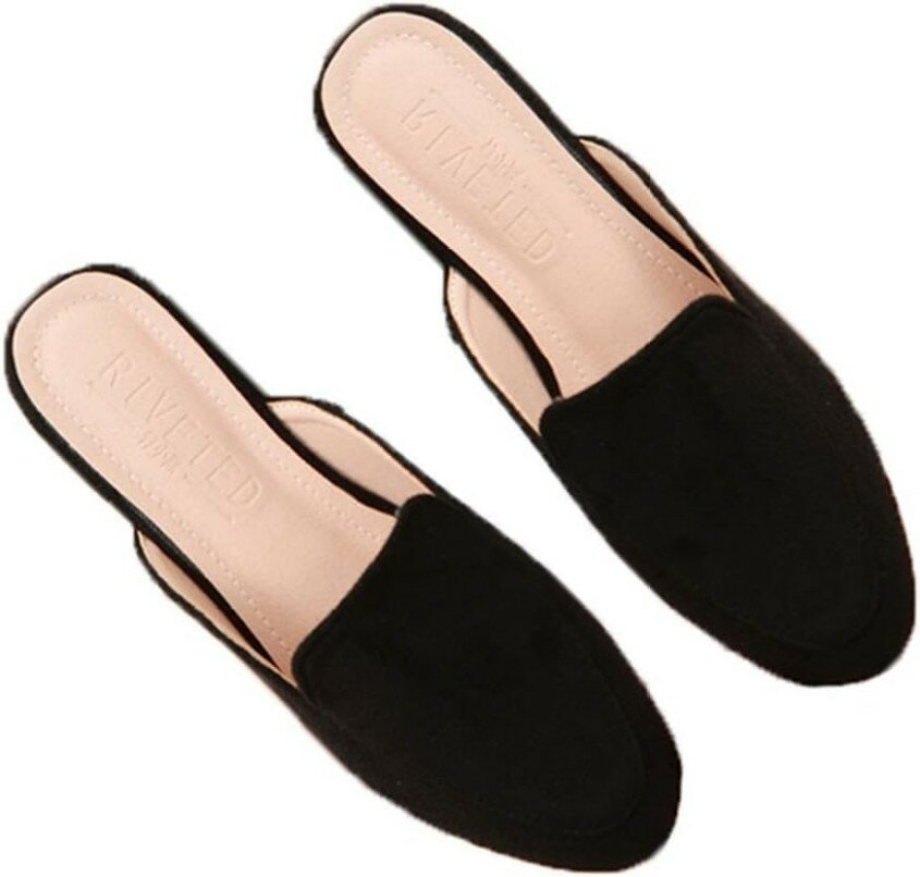 ミュール サンダル ローヒール 歩きやすい 疲れない レディース Vカット クッション性 屈曲性 美脚 カジュアル デイリーウォーキングサンダル 衝撃吸収 外反母趾 おしゃれ 可愛い ローファー スリ