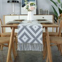 ウォーターヒヤシンスで出来た可愛い模様のテーブルランナー ダークオリーブ ブル? 32*220 グレー テーブルセンター テーブルデコレーション テーブル布 中...