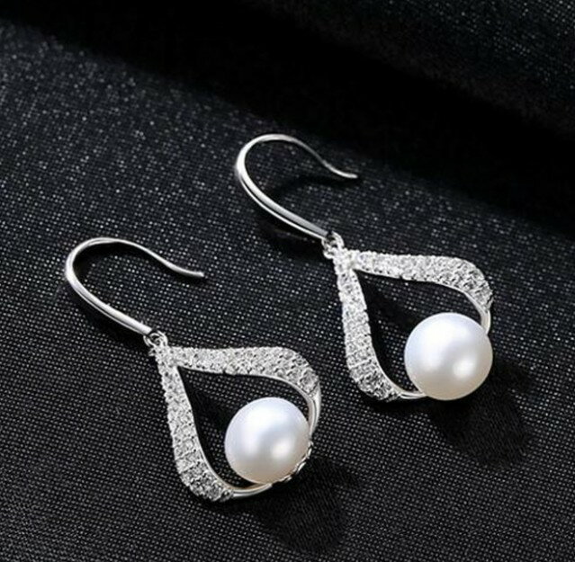 ピアス 両耳用 キュービックジルコニア 淡水パール シルバー925 ホワイト ピンク パープル イエローゴ..