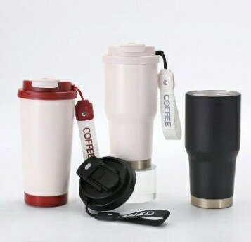 高見えするコーヒーカップ、クリエイティブなアウトドアポータブルストレートカップ、人気のストロー付き家庭用魔法瓶カップ