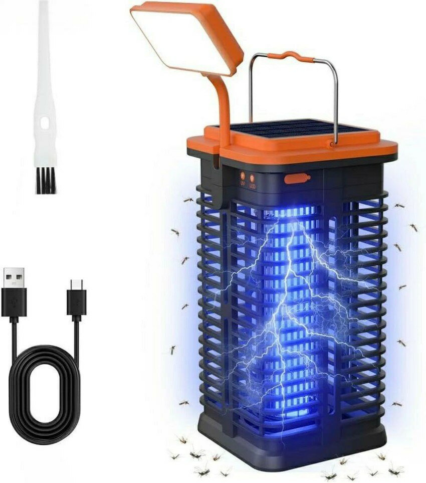 ハエトリ コバエ取り 電気式 360°殺虫灯＆照明両用 IPX4防水 虫対策 uvランプ吸引 タイプC充電式 吊り..