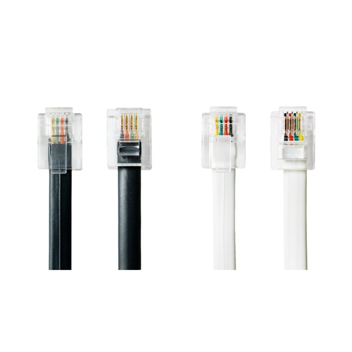 電話機 FAX 配線 6極4芯/2芯 電話機コード MCO ミヨシ DC-410/BK DC-410/WH